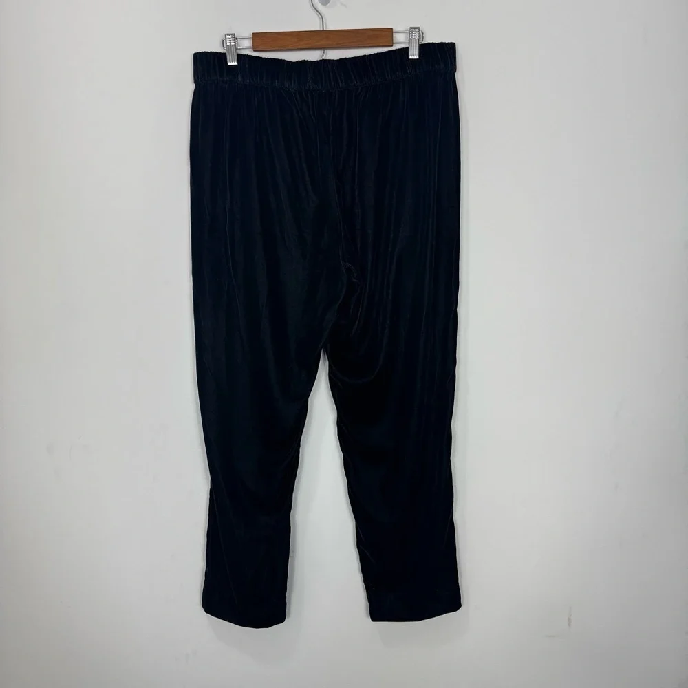 J.Crew Women Pull-on Easy Pant in Black Velvet Relaxed Ankle Pants Size 12T NWT